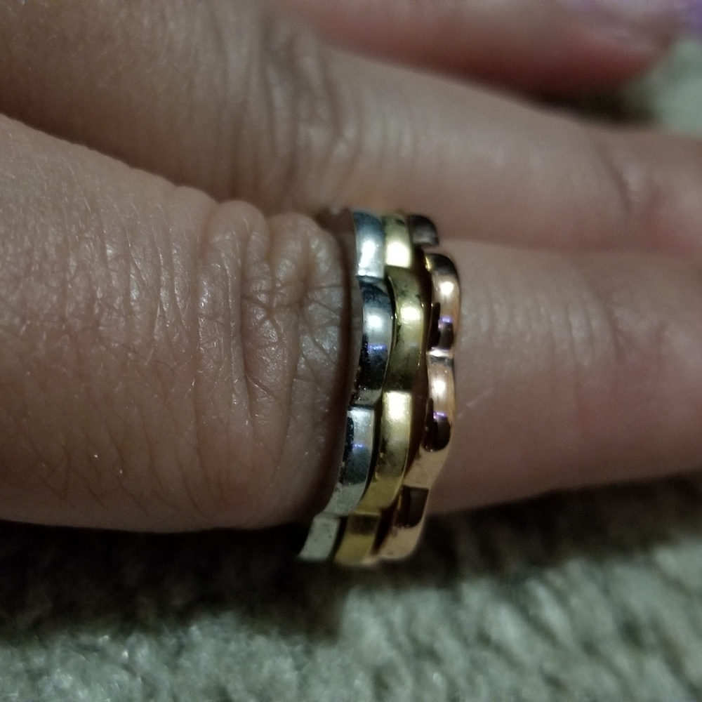 SOLD- KATE SPADE Tricolor Stackable Rings-7 - Picture 4 of 4